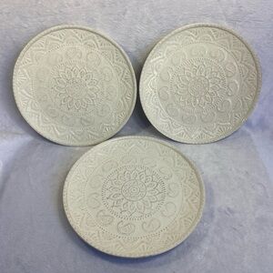 Pier 1 Chateau Clair Stoneware Plates 8 1/2” Discontinued Set of 3